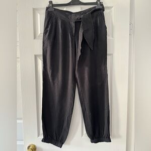 Stylish Black Tie-Waist Pants